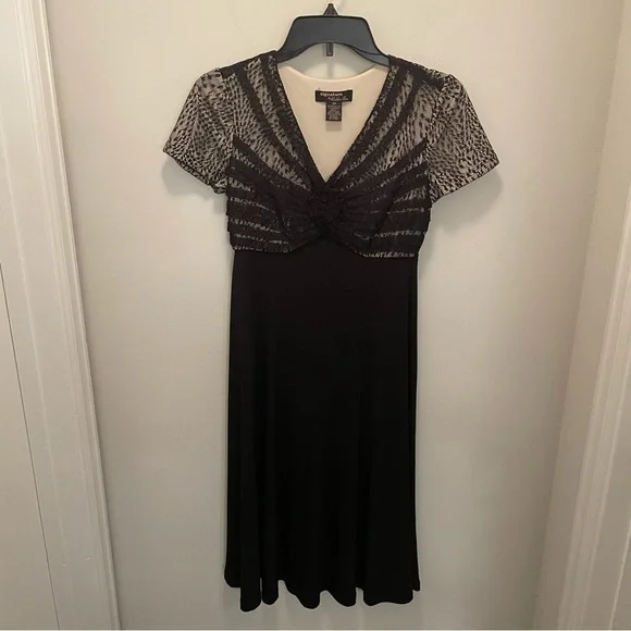 Signature by Robbie Bee | Dresses | Signature By Robbie Bee Black Lace  Overlay Cocktail Dress Womens Size 4p | Poshmark